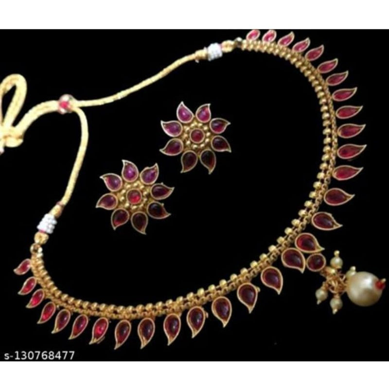 Akruti Collection Gold Plated Necklace Set