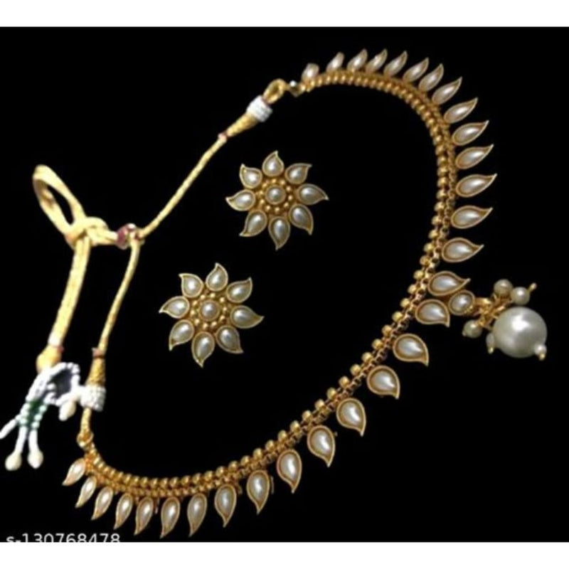 Akruti Collection Gold Plated Necklace Set