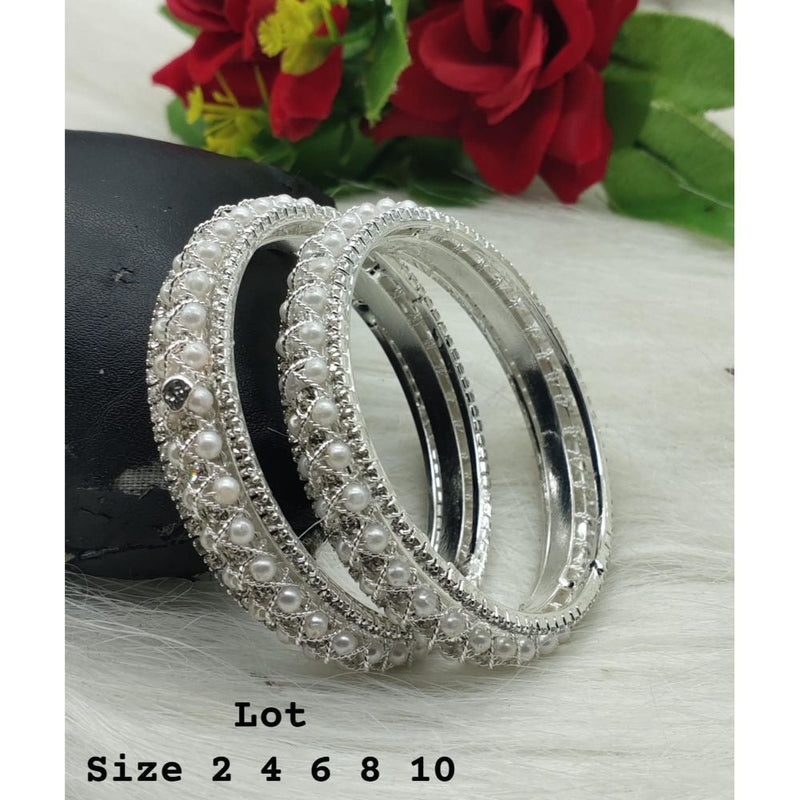 Akruti Collection Silver Plated Bangles Set