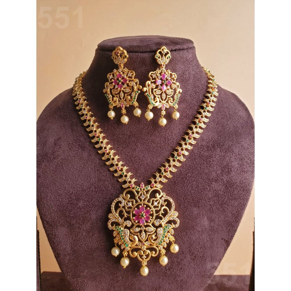 Akruti Collection Gold Plated Austrian Stone Necklace Set