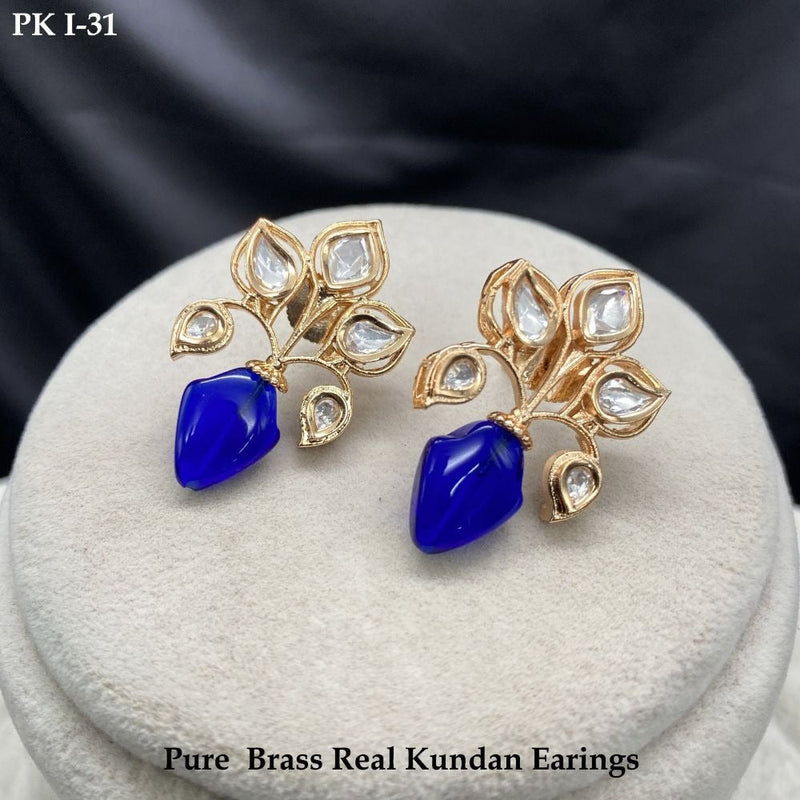 Akruti Collection Gold Plated Kundan Stud Earrings