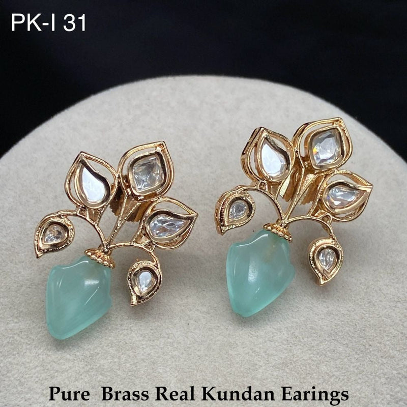 Akruti Collection Gold Plated Kundan Stud Earrings