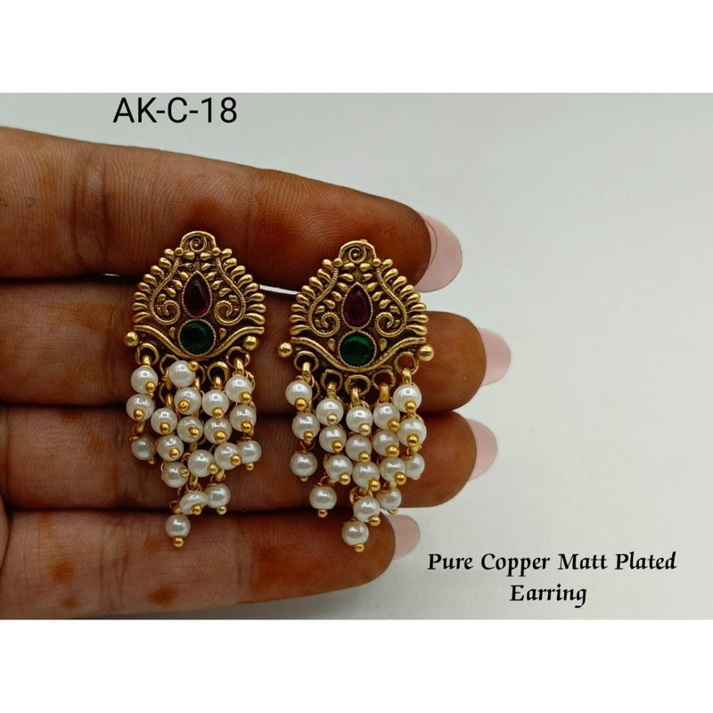 Akruti Collection Gold Plated Dangler Earrings