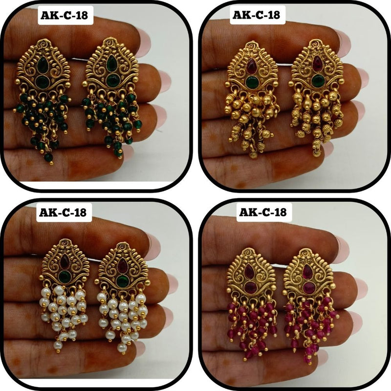 Akruti Collection Gold Plated Dangler Earrings