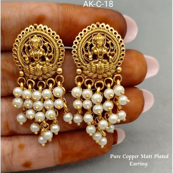 Akruti Collection Gold Plated Dangler Earrings