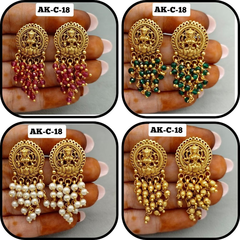 Akruti Collection Gold Plated Dangler Earrings