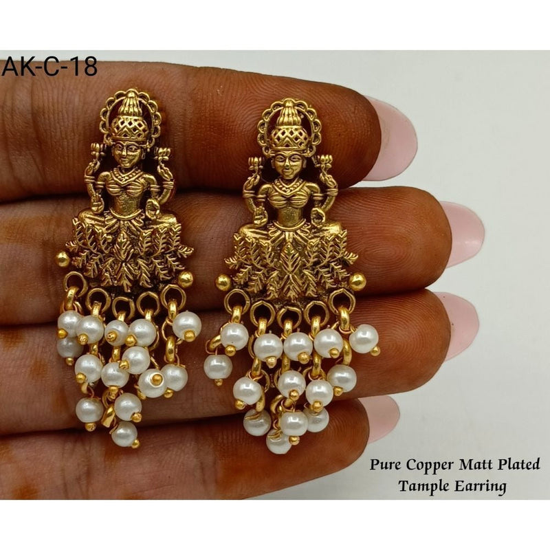 Akruti Collection Gold Plated Dangler Earrings