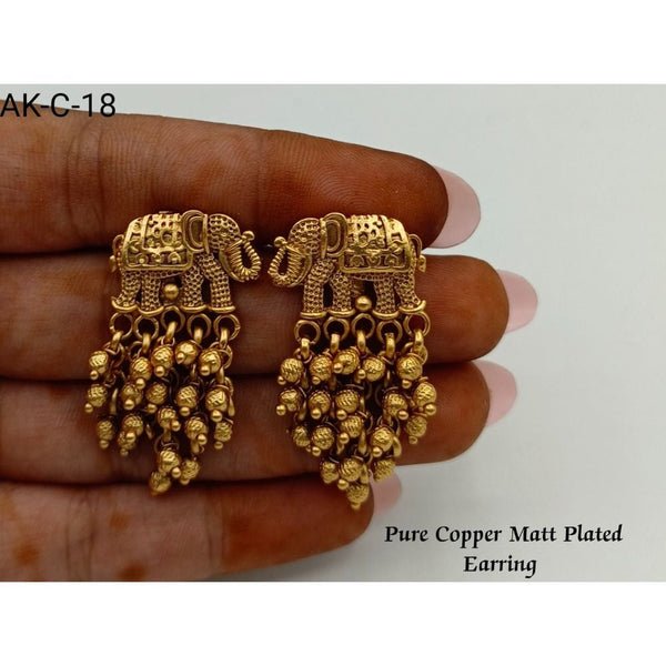 Akruti Collection Gold Plated Dangler Earrings