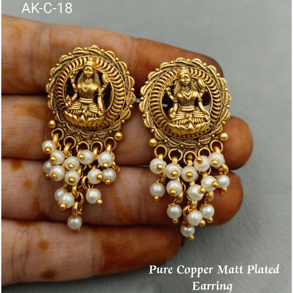 Akruti Collection Gold Plated Dangler Earrings