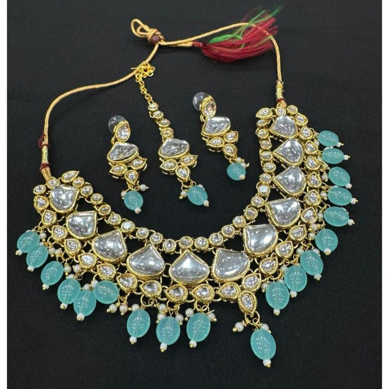 Akruti Collection Gold Plated Kundan Necklace Set