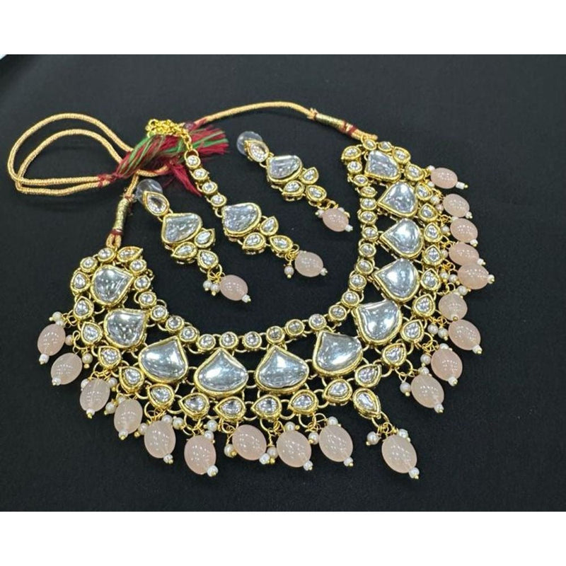 Akruti Collection Gold Plated Kundan Necklace Set