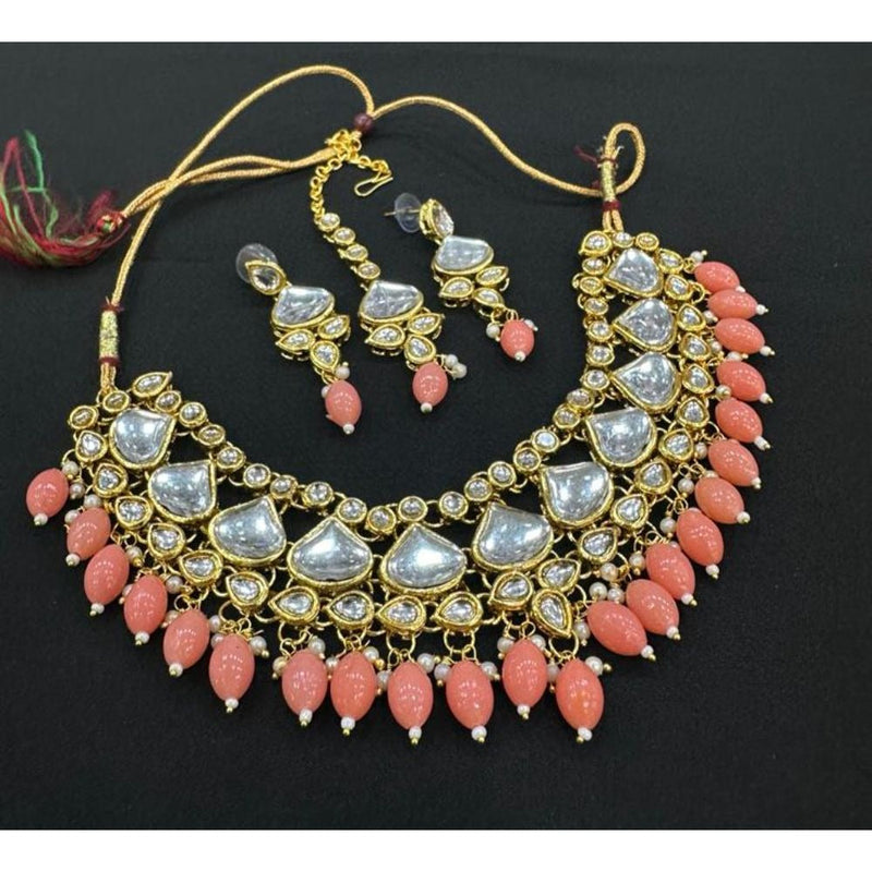 Akruti Collection Gold Plated Kundan Necklace Set