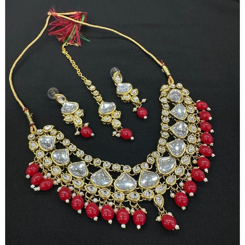 Akruti Collection Gold Plated Kundan Necklace Set