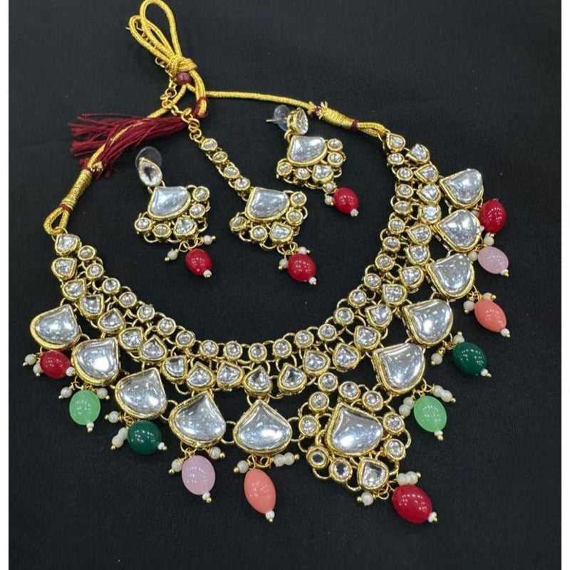 Akruti Collection Gold Plated Kundan Necklace Set