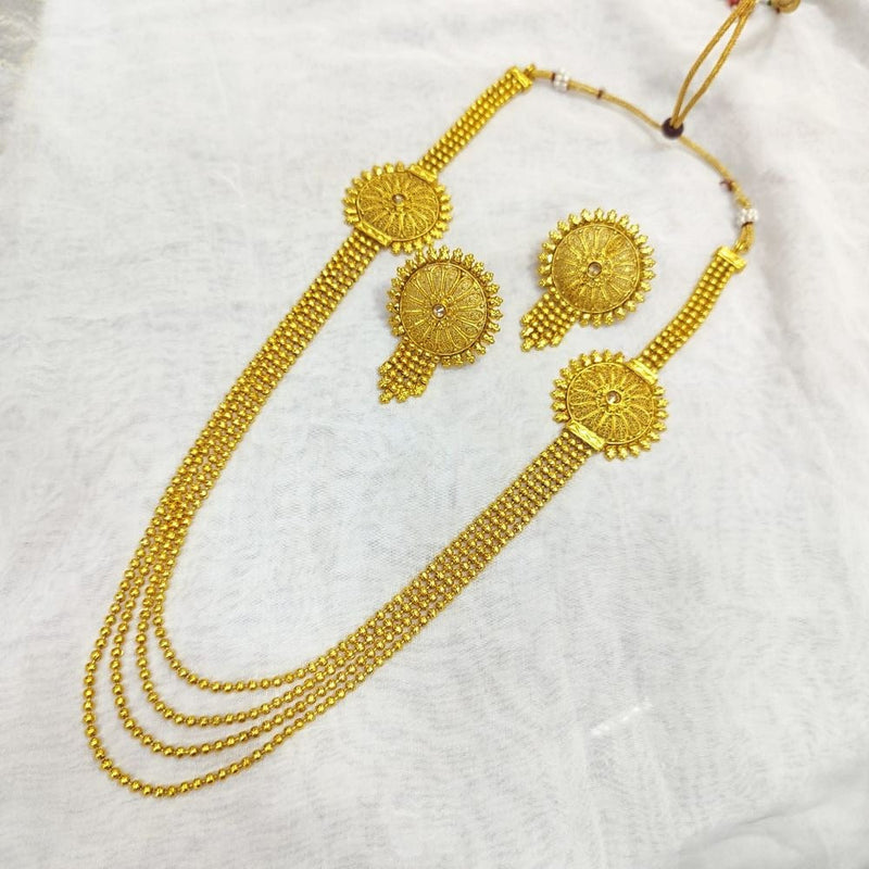 Akruti Collection Gold Plated Long Necklace Set