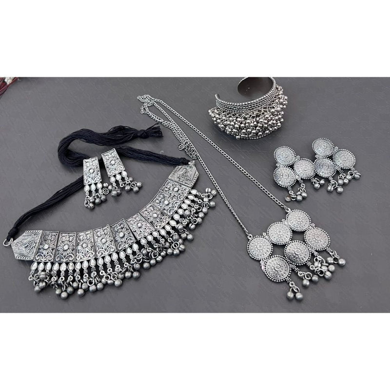 Akruti Collection Oxidised Combo Set