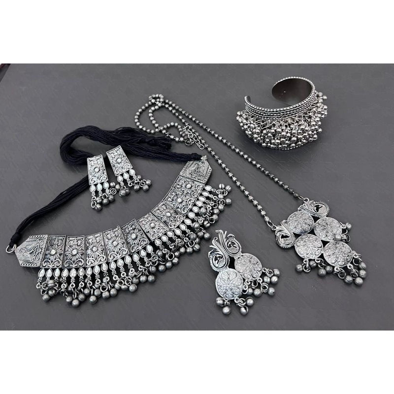 Akruti Collection Oxidised Combo Set