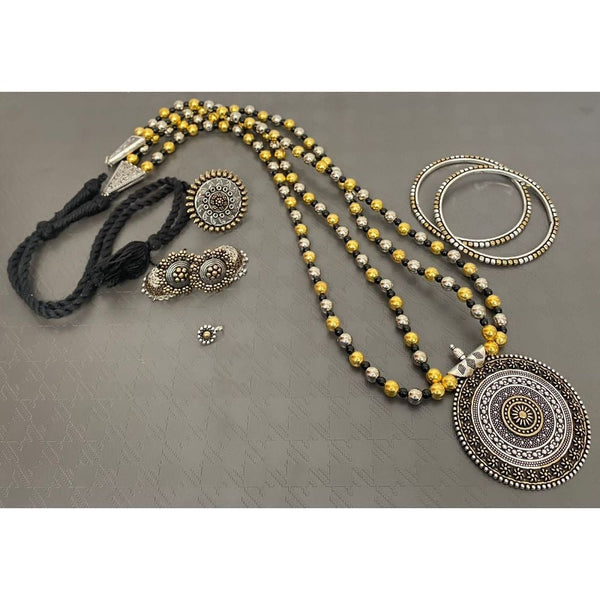 Akruti Collection Oxidised Combo Set