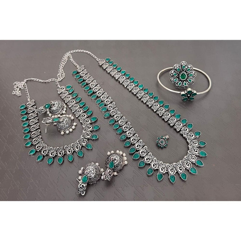 Akruti Collection Oxidised Combo Set