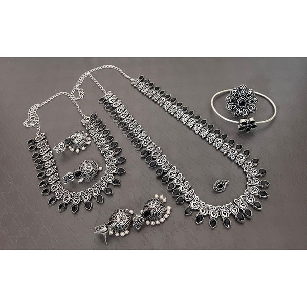 Akruti Collection Oxidised Combo Set