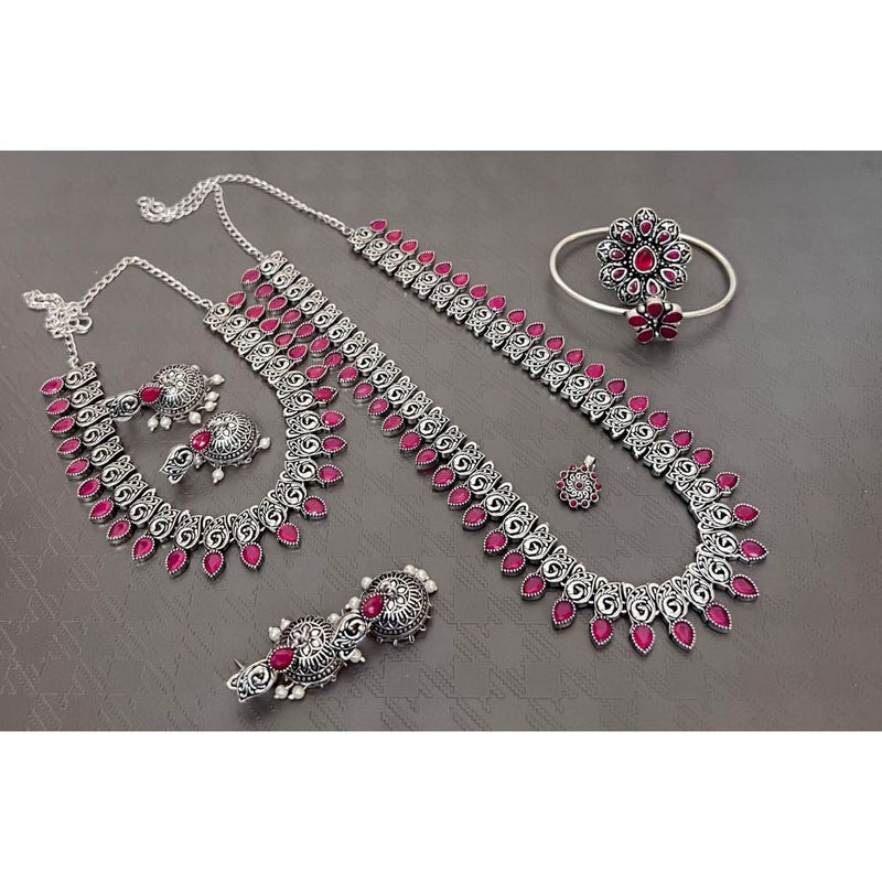 Akruti Collection Oxidised Combo Set