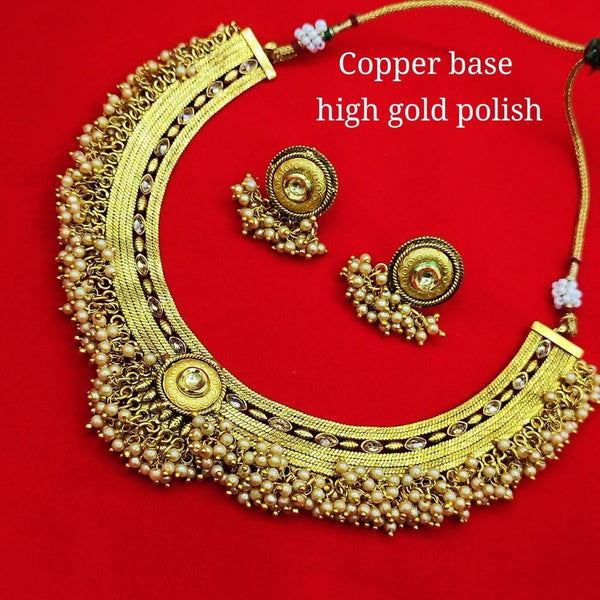Akruti Collection Gold Plated Copper  Necklace Set