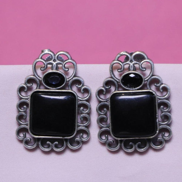 Old sterling silver black onyx earrings - 925 mop swing earrings femme -  Ruby Lane