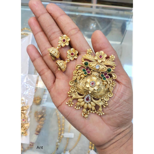 Akruti Collection Gold Plated Pendant Set
