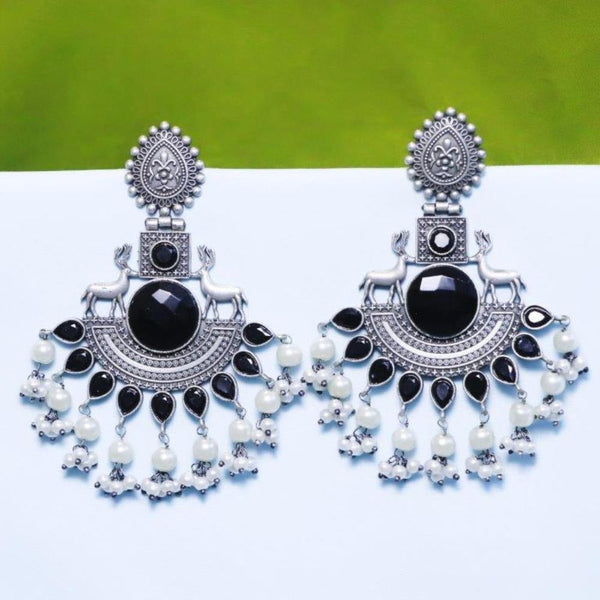 Buy Jhumka Earrings, Peacock Design Silver Oxidised Black Polish Ghungroo  Jhumka, Bollywood Trend, Afghani Style,free Shipping Online in India - Etsy