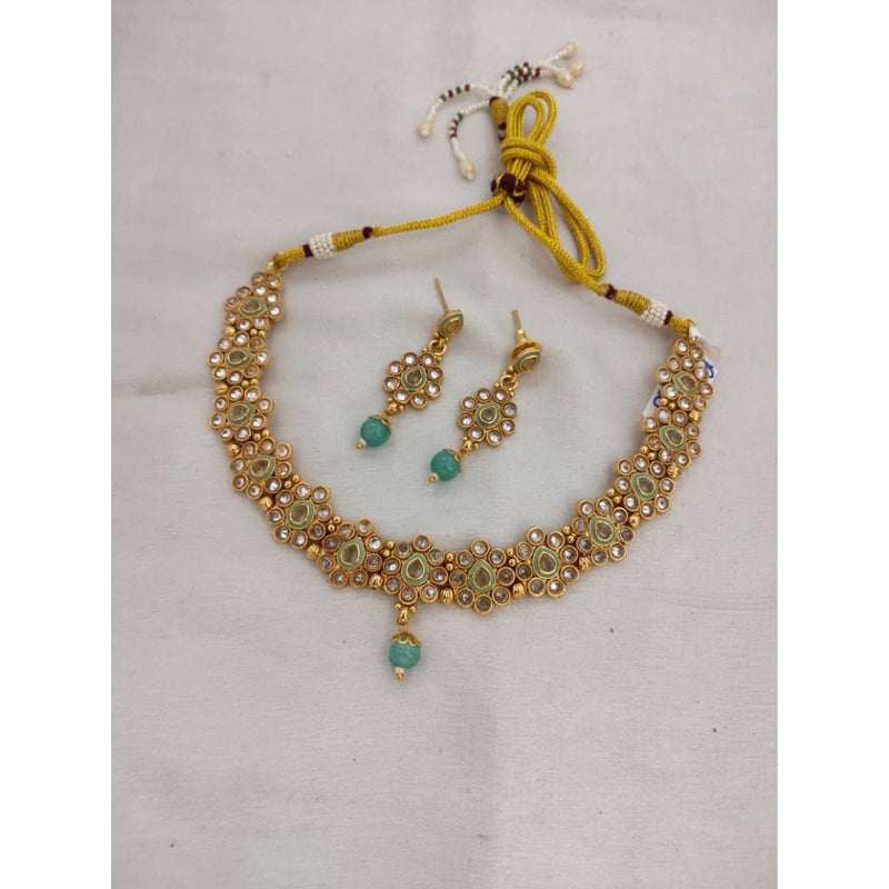 Akruti Collection Gold Plated Crystal Stone Necklace Set