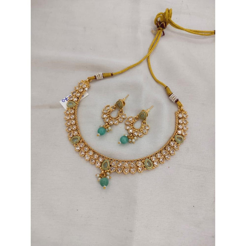 Akruti Collection Gold Plated Crystal Stone Necklace Set