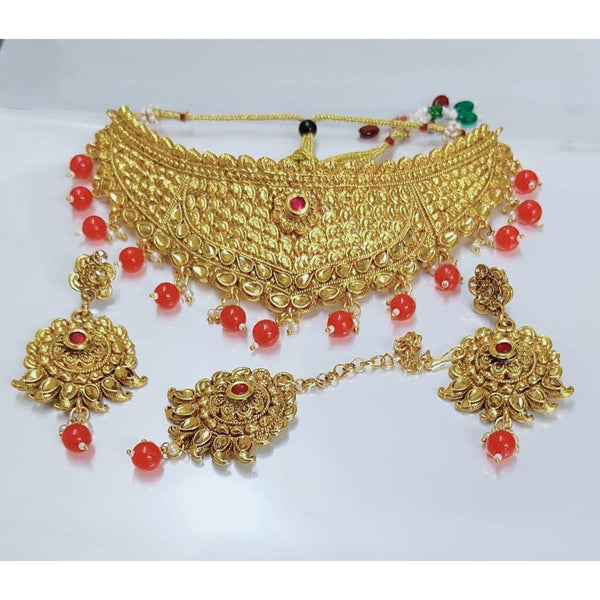 Akruti Collection Gold Plated Crystal Stone Necklace Set