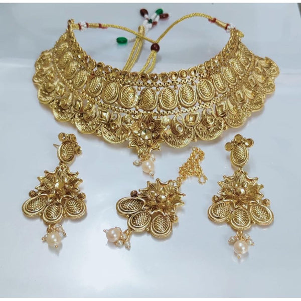 Akruti Collection Gold Plated Crystal Stone Necklace Set