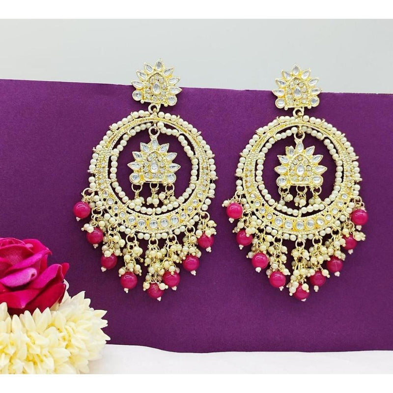 Akruti Collection Kundan And Pearl Dangler Earrings