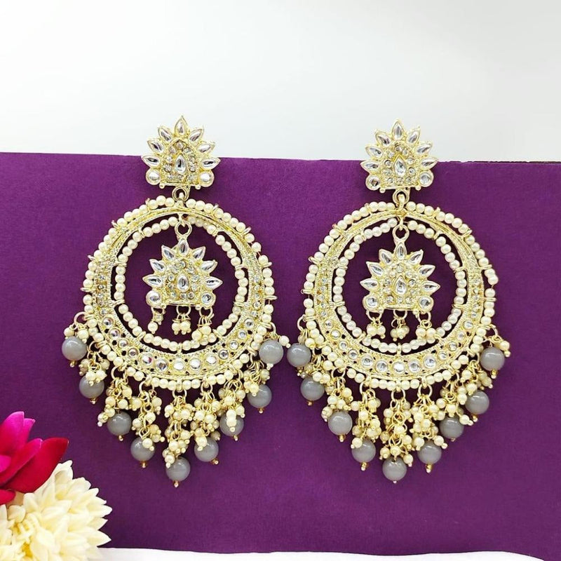 Akruti Collection Kundan And Pearl Dangler Earrings