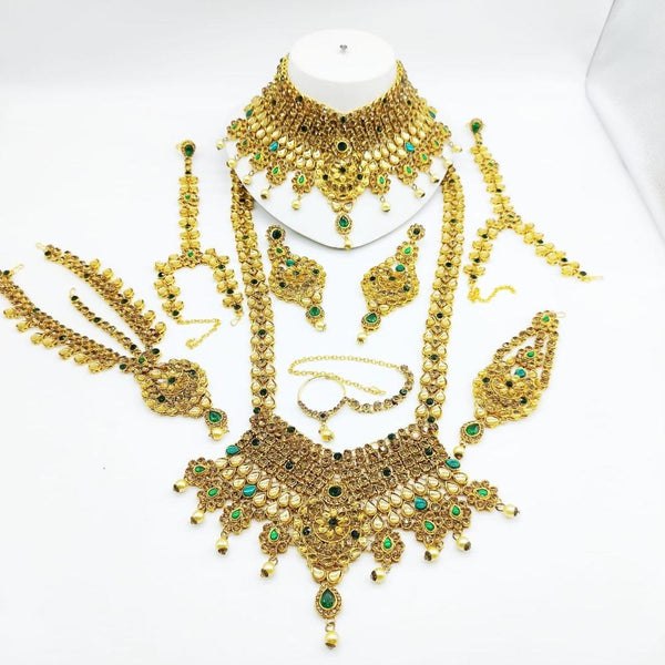 Akruti Collection Gold Plated Austrian Stone Bridal Set