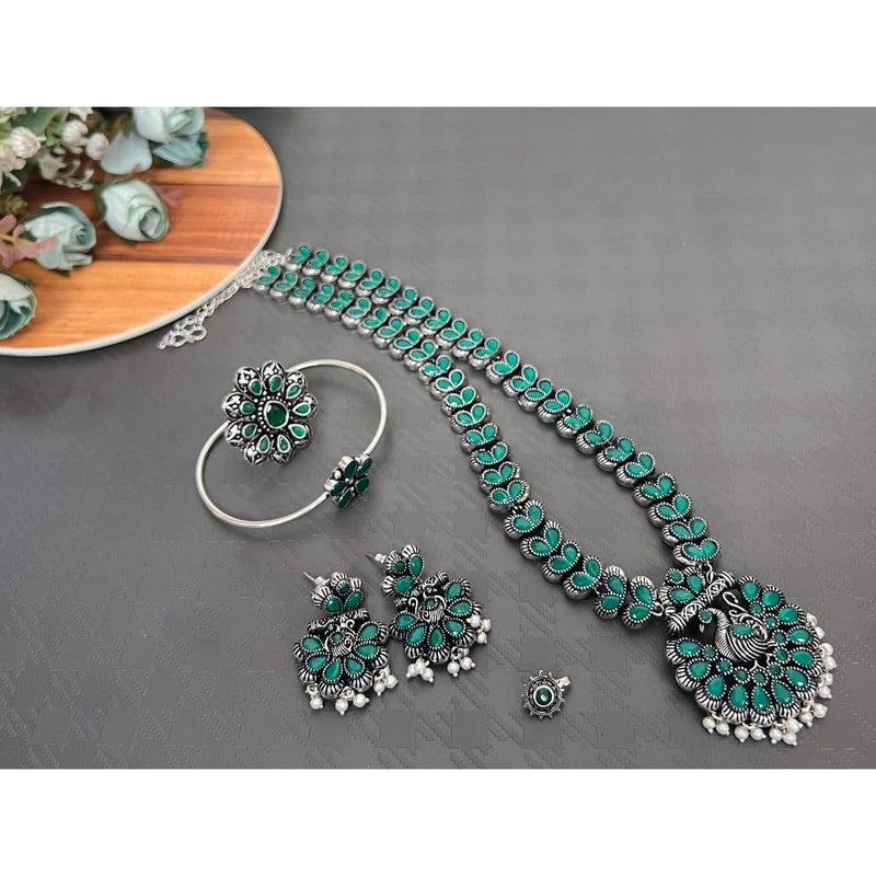 Akruti Collection Oxidised Plated Combo Set