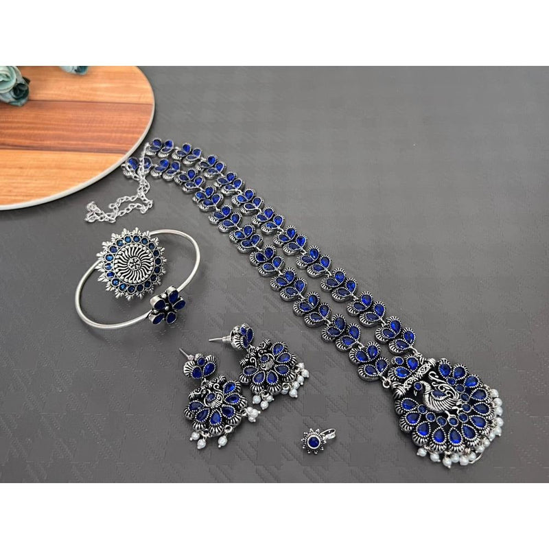 Akruti Collection Oxidised Plated Combo Set