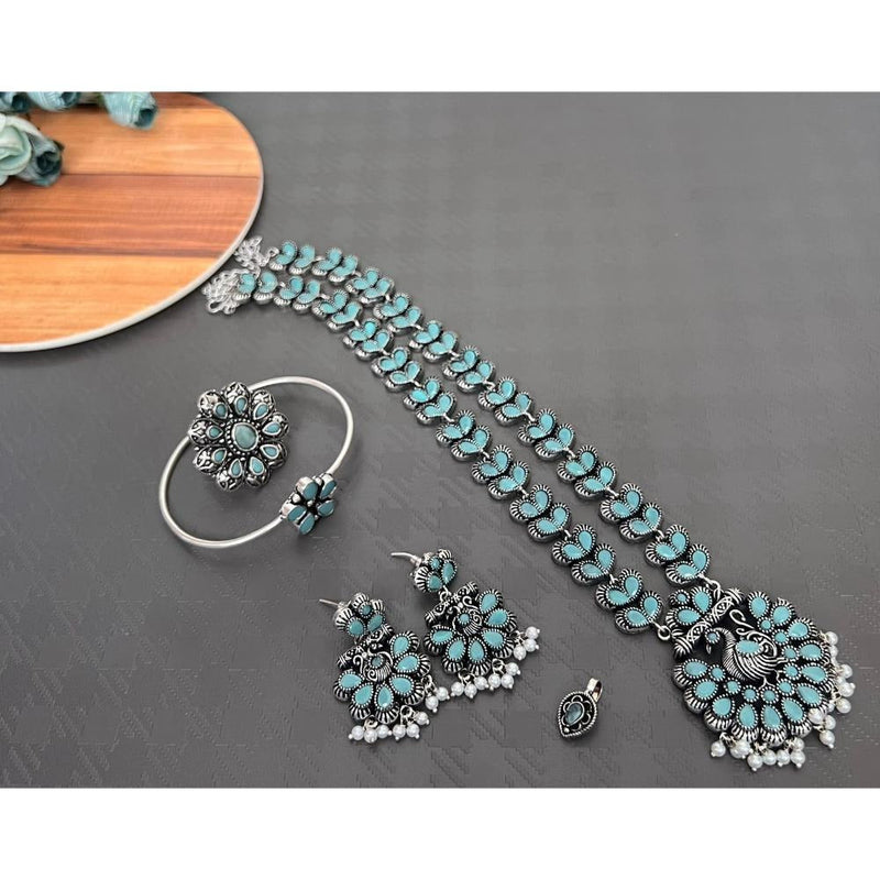 Akruti Collection Oxidised Plated Combo Set