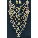 Akruti Collection Gold Plated Kundan And Pearl Long Necklace Set