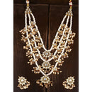 Akruti Collection Gold Plated Kundan And Pearl Long Necklace Set