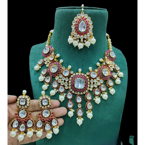 Akruti Collection Gold Plated Crystal Stone Necklace Set