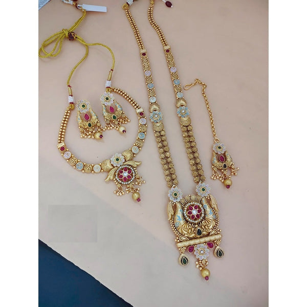 Akruti Collection Meenakari Necklace Combo Set