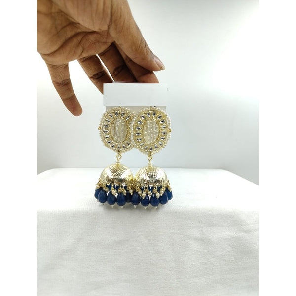 Akruti Collection Gold Plated Kundan Jhumki Earrings