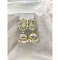 Akruti Collection Gold Plated Kundan Jhumki Earrings