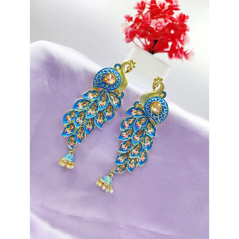 Akruti Collection Gold Plated Kundan Dangler Earrings