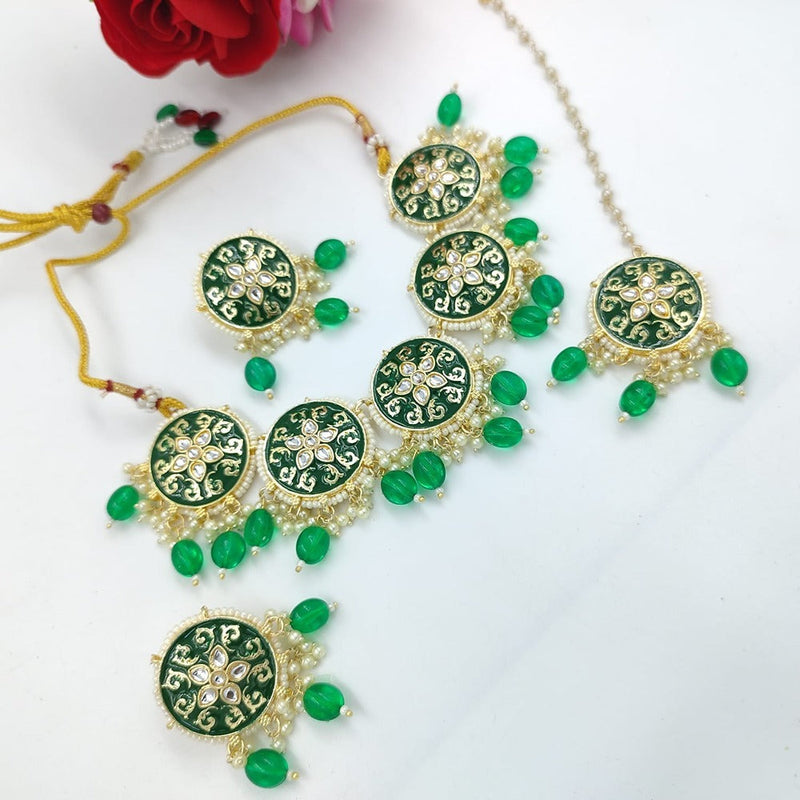 Akruti Collection Kundan And Meenakari Necklace Set