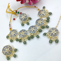 Akruti Collection Kundan And Meenakari Necklace Set