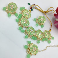 Akruti Collection Kundan And Meenakari Necklace Set