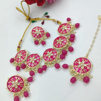 Akruti Collection Kundan And Meenakari Necklace Set